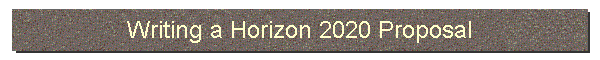Writing a Horizon 2020 Proposal